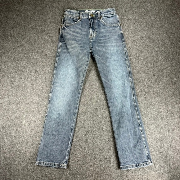 Wrangler Retro Slim Straight Boys Jeans Blue Denim Adjustable Waist Size 14 - Picture 1 of 8